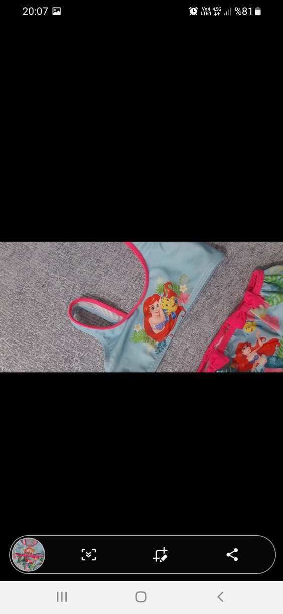 Kız Çocuk Bikini deniz kizi ariel - Görsel 2