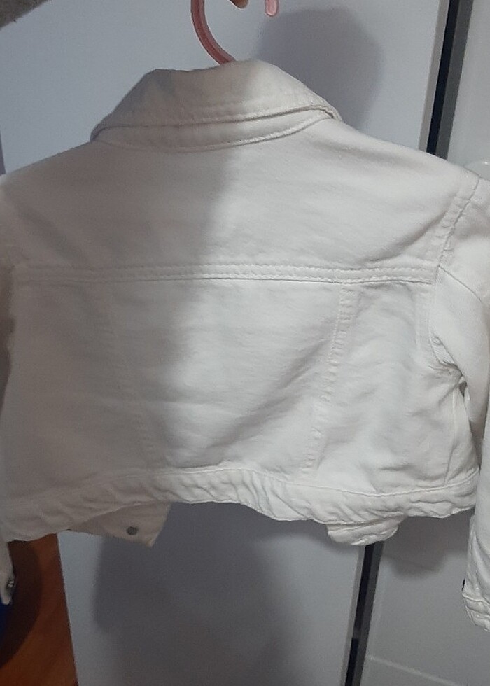 Beyaz kot ceket - Görsel 4