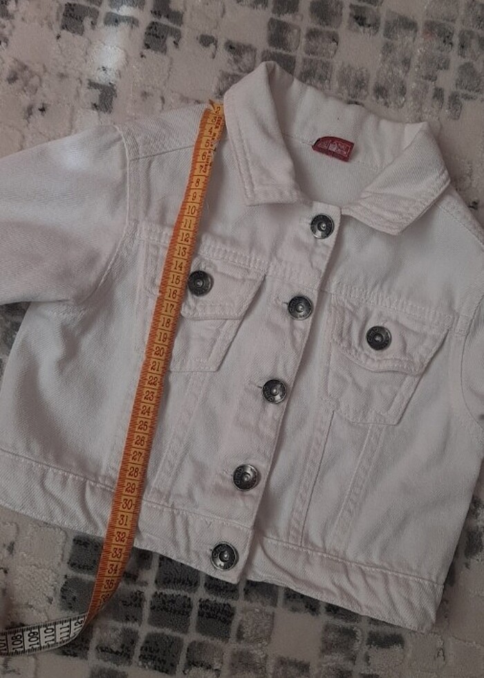 Beyaz kot ceket - Görsel 5