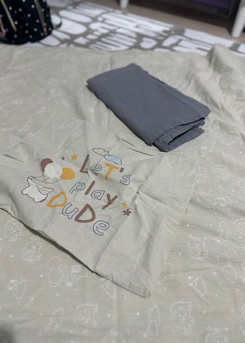 Gri Baskılı bebek nevresim - Görsel 2