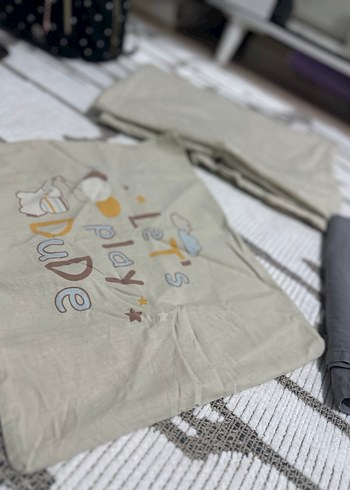 Gri Baskılı bebek nevresim - Görsel 3