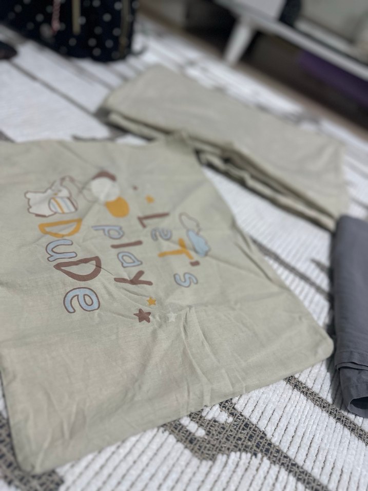 Gri Baskılı bebek nevresim - Görsel 3