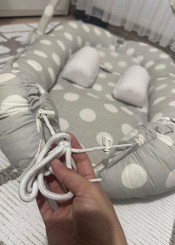 BabyJem Gri Puantiyeli yeni doğan bebek anne yanı
