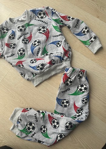 Gri Baskılı Erkek Çocuk Eşofman Takımı - Görsel 3