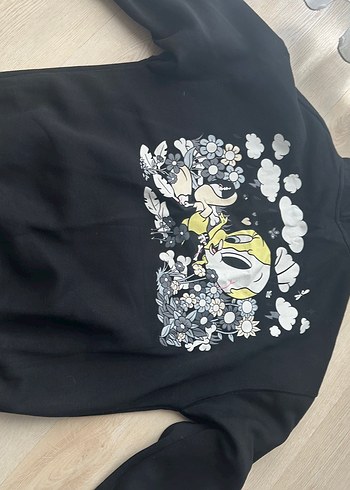 Siyah Kapüşonlu Kadın Sweatshirt - Görsel 2