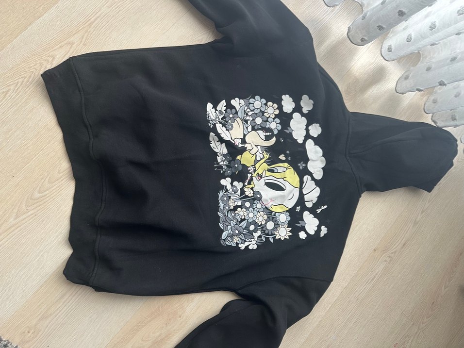 Siyah Kapüşonlu Kadın Sweatshirt - Görsel 2