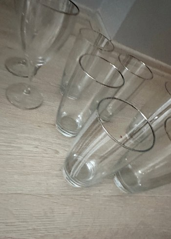 Çizgili Dekoratif Cam Sürahi ve Bardak Seti - Görsel 5