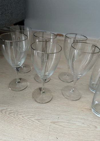 Çizgili Dekoratif Cam Sürahi ve Bardak Seti - Görsel 6