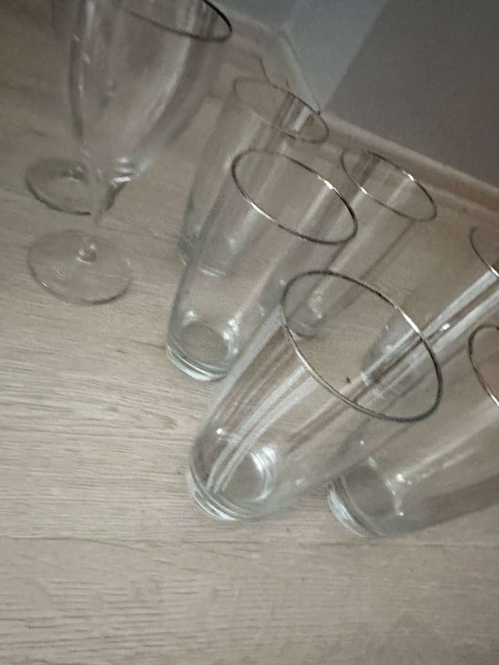 Çizgili Dekoratif Cam Sürahi ve Bardak Seti - Görsel 5