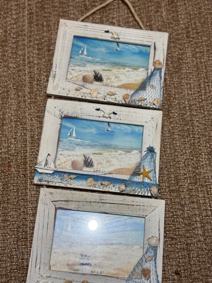 Deniz Temalı Beyaz Ahşap Çerçeve Seti - Görsel 3