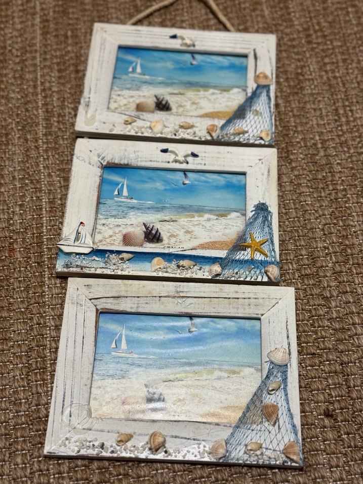 Deniz Temalı Beyaz Ahşap Çerçeve Seti - Görsel 2
