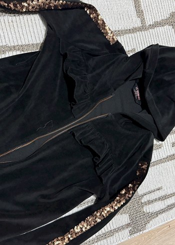 Siyah Fermuarlı kuz çocuk hırka - Görsel 4