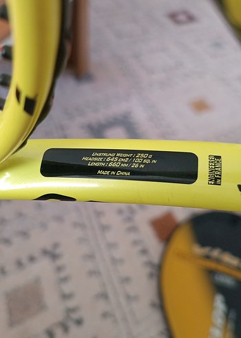 26 inç babolat Renkli Sarı Tenis Raketi Seti - Görsel 2