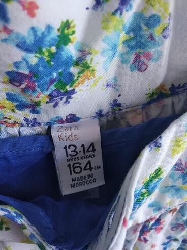 13-14 Yaş Beden Zara kids 13/14 yaş çiçekli elbise