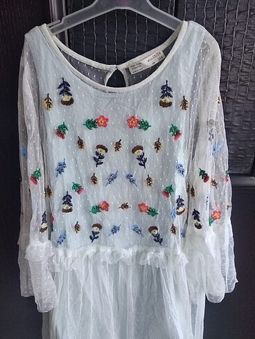 Zara kids 13/14 çiçekli tül elbise
