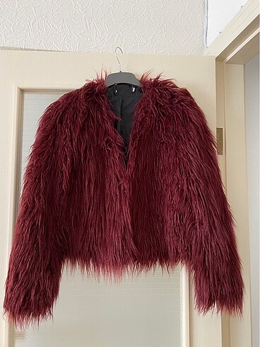 Bordo peluş ceket