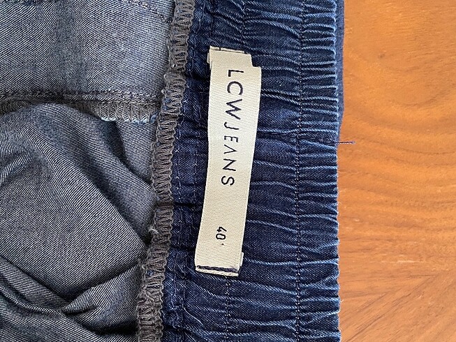 40 Beden mavi Renk LCW beli lastikli kot pantolon
