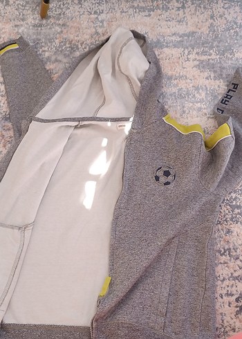 Kapüşonlu Gri Erkek Çocuk Sweatshirt - Görsel 2