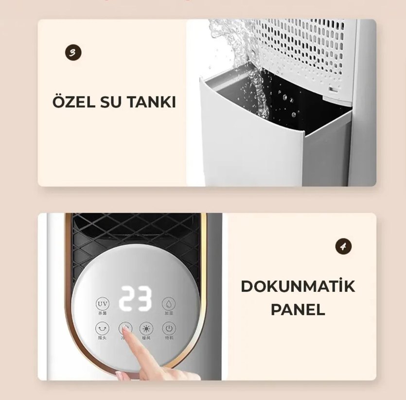 4 Mevsim Kullanımlı Beyaz Hava Temizleyici ve Nemlendirici - Görsel 2