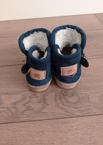 24 Beden Mavi Erkek Bebek Botu, Tokalı, Polarlı