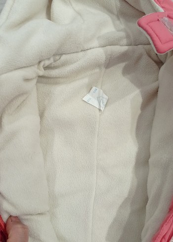 Pembe Kapüşonlu Bebek Kız Tulumu Kürklü - Görsel 7