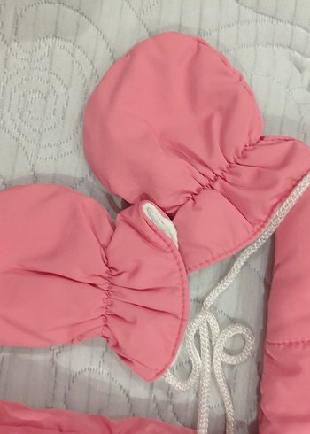 Pembe Kapüşonlu Bebek Kız Tulumu Kürklü - Görsel 6