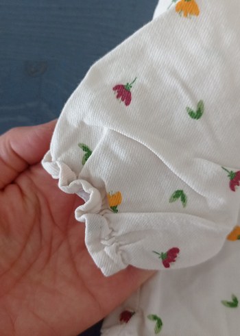 Çiçek Desenli Beyaz Çocuk gömlek - Görsel 4