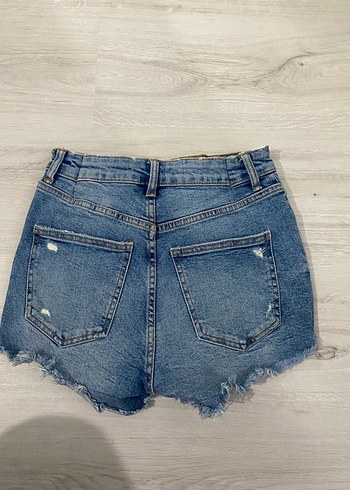 Kadın Mavi Mini Denim Şort - Görsel 3