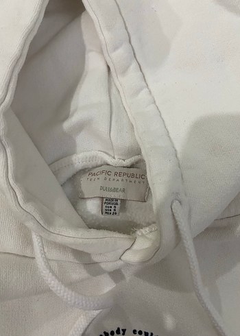 Beyaz Kapüşonlu Kadın Sweatshirt - Görsel 2