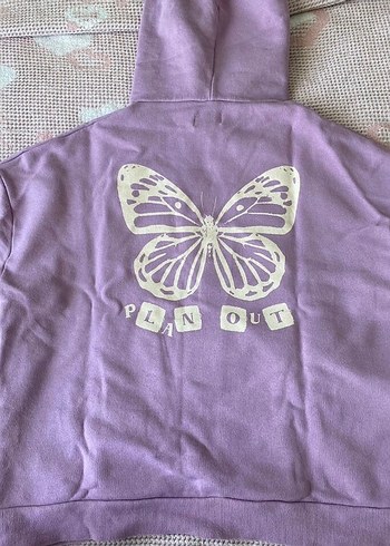 Kapüşonlu Mor Kadın Sweatshirt - Görsel 2