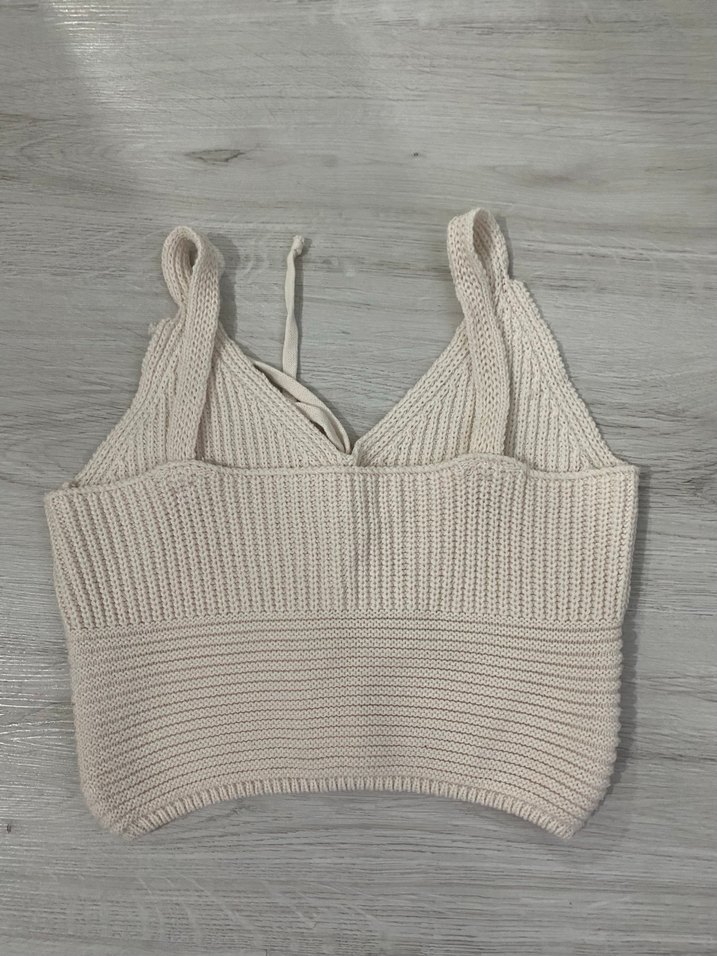 Bohem Tarzı Bej Örgü Mini Bralet - Görsel 2