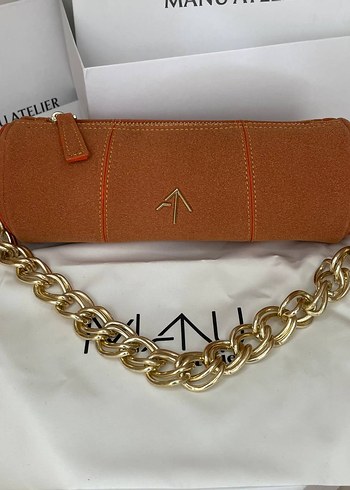 Manu Atelier Süet Turuncu Manu Atelier Silindir Çanta