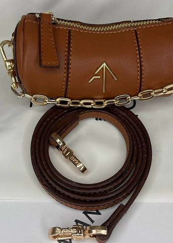 Manu Atelier Kahverengi Deri Manu Atelier Mini Nano Silindir Çanta