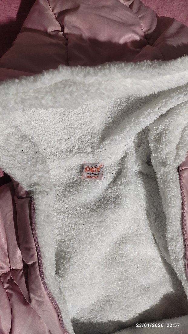 Kürklü Pembe Bebek Kışlık Tulumu - Görsel 4