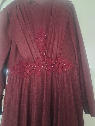 48 Beden bordo Renk Abiye