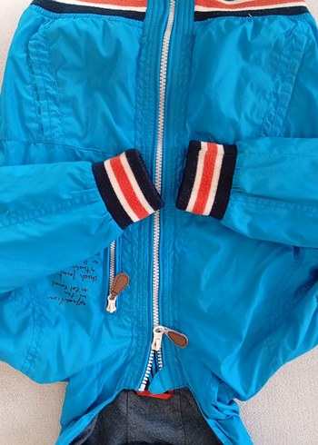 Erkek Çocuk Mavi Fermuarlı yagmurluk - Görsel 4