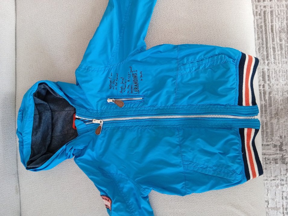 Erkek Çocuk Mavi Fermuarlı yagmurluk - Görsel 2