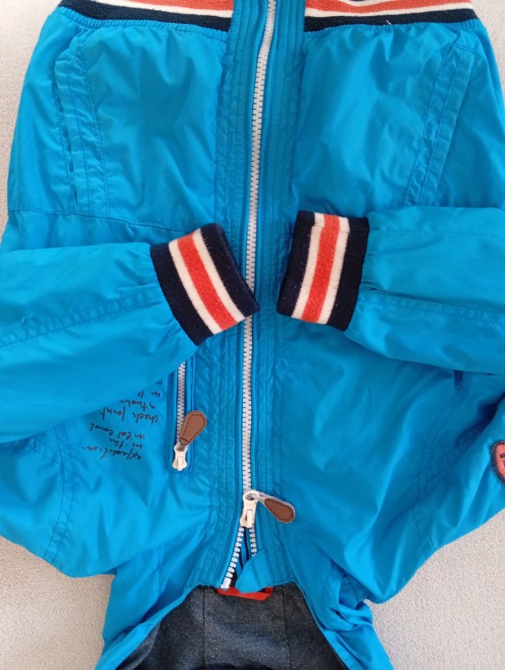 Erkek Çocuk Mavi Fermuarlı yagmurluk - Görsel 4