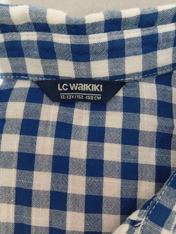 Mavi Kareli Kısa Kollu Erkek Gömlek - Görsel 3