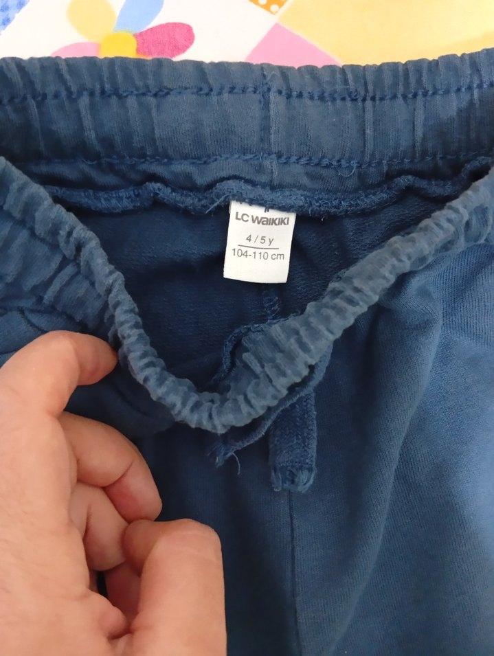 Erkek Çocuk Gri ve Lacivert Rahat Pantolon - Görsel 4