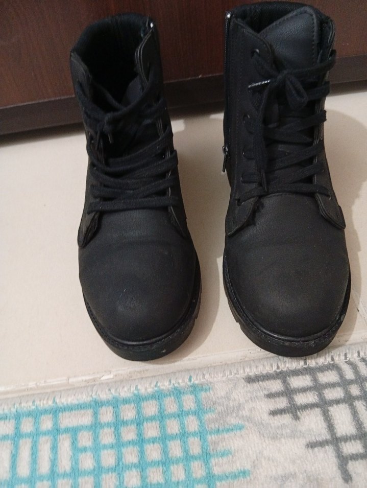 Siyah Erkek Kemerli Sokak Stili Botları - Görsel 5