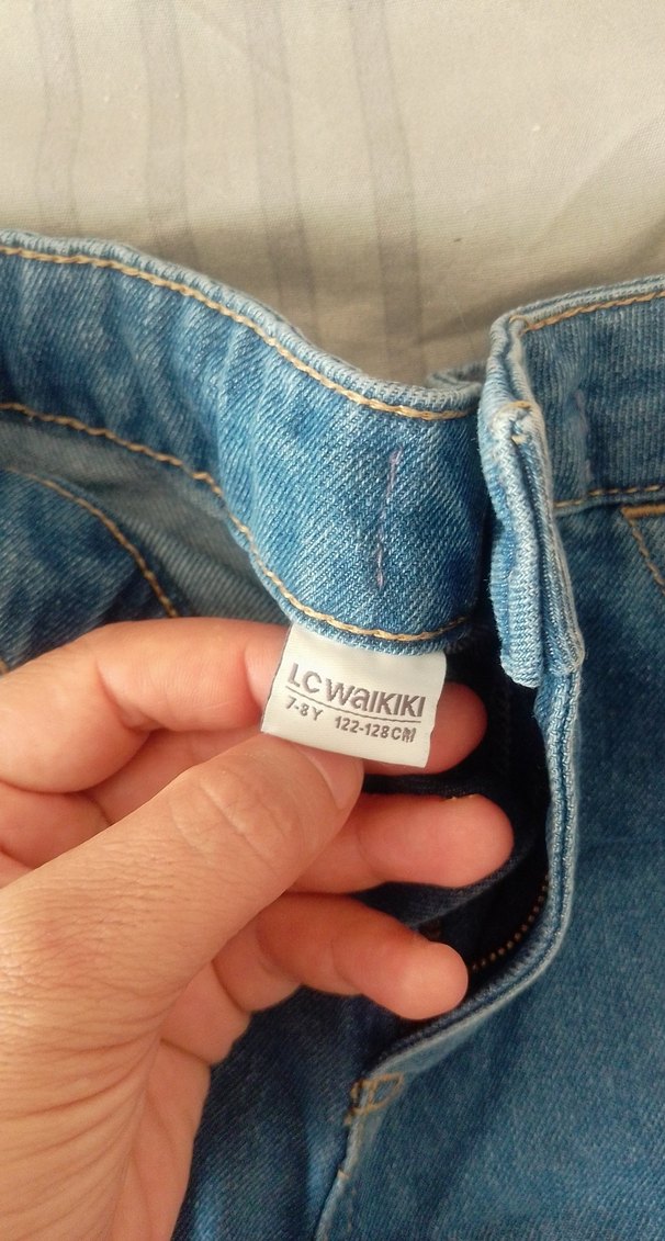 Kız Çocuk Mavi Pileli Denim Etek - Görsel 2