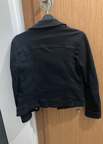 xs Beden siyah Renk Siyah Kadın Denim Ceket, Düğmeli, Fitted
