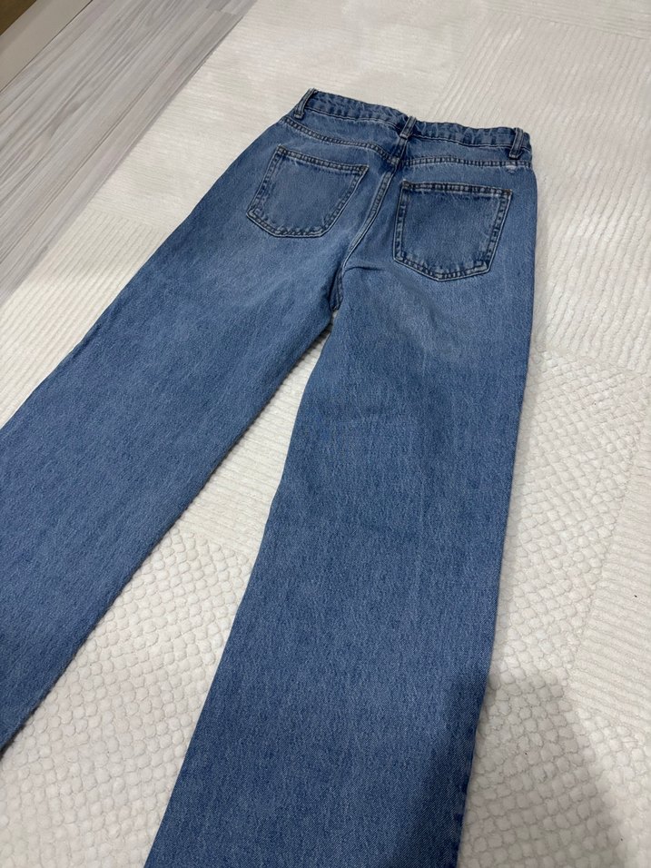 Kadın Mavi Regular  Denim Pantolon - Görsel 4
