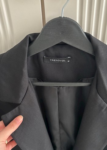 Siyah Saten Kadın Blazer Ceket - Görsel 2