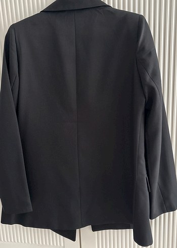 Siyah Saten Kadın Blazer Ceket - Görsel 4