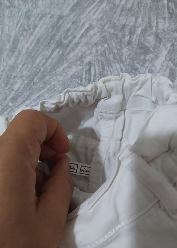 kız çocuk  Beyaz Mini Keten Şort - Görsel 2