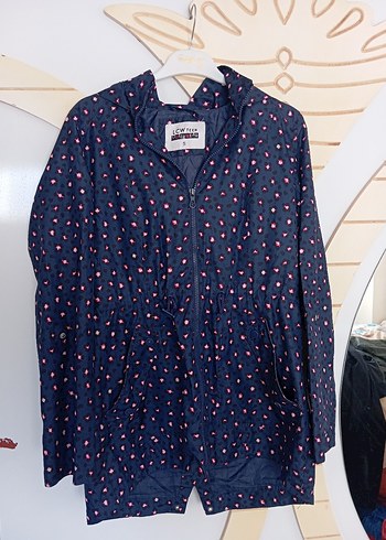 Lacivert Puantiyeli Kadın Mini Ceket - Görsel 2