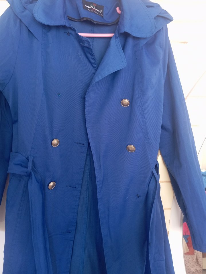 Mavi Kadın Uzun Düğmeli Trençkot - Görsel 4