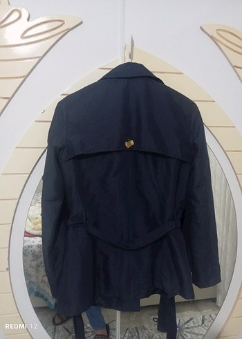 Düğmeli Midi Lacivert Kadın Trençkot - Görsel 2